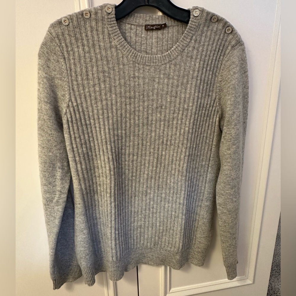 J Mclaughlin Grey Cashmere Sweater - image 2